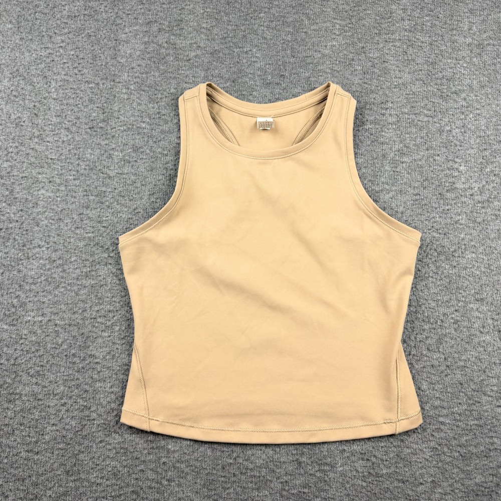 90 Degree by Reflex Women's XS Tan High Neck Racerback Athletic Tank Top